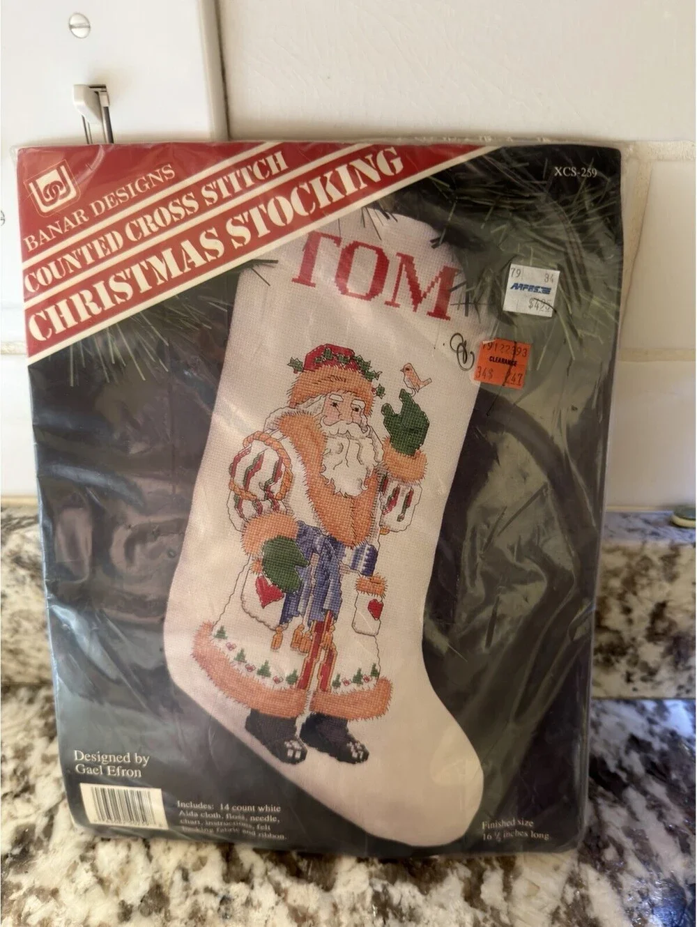 Banar Designs Cross Stitch Christmas Santa Stocking Needlepoint Kit XCS-259